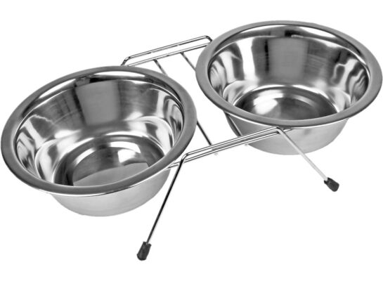 Miska metal na stojaku 2x0,47 l CHICO