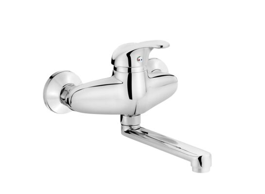 Bateria umywalkowa ścienna chrom Rosemary