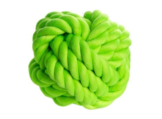 Zabawka dla psa sznur piłka 7,6 cm zielona CHICO