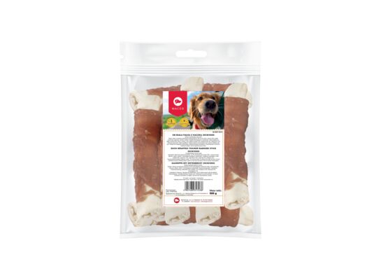 Karma uzupełniająca dla psów biała pałka z kaczką 20 cm 500 g Maced