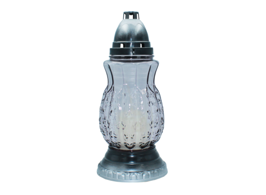 Znicz szklany Z-413 Listek mały 27 cm mix