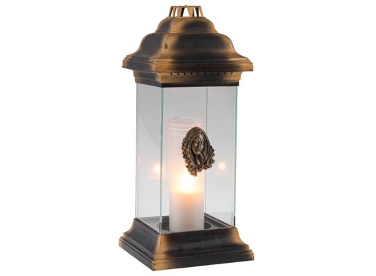 Znicz szklany Latarnia z madonną 40 cm bezbarwny