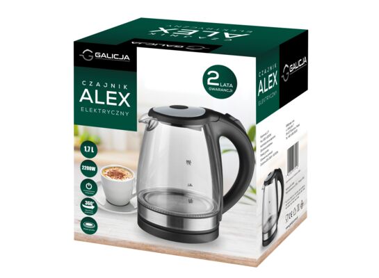 Czajnik elektryczny szklany Alex 1,7 l