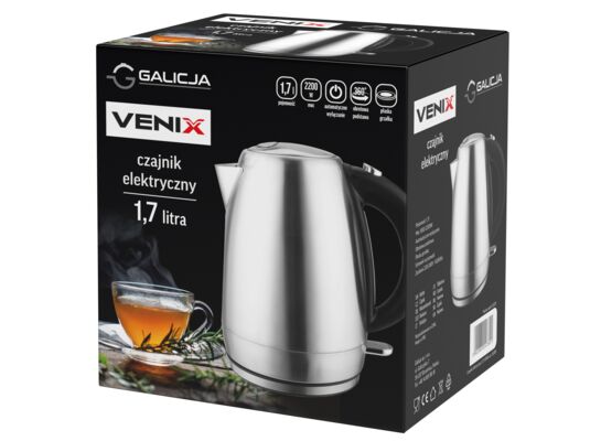 Czajnik elektryczny nierdzewny Venix 1,7 l srebrny