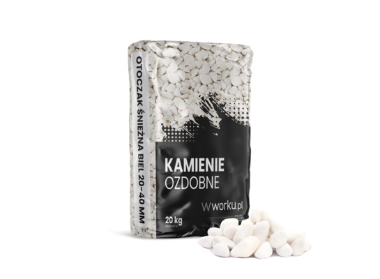 Otoczak śnieżna biel 20-40 mm 20 kg