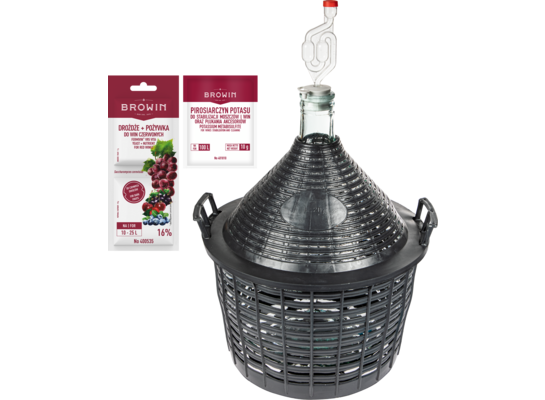 Zestaw winiarski 20 l z balonem szklanym