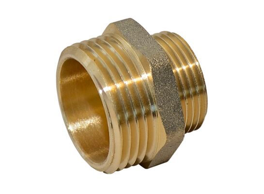 Złączka wkrętna redukcyjna (nypel redukcyjny) 3/4'' x 1/2'' mosiądz