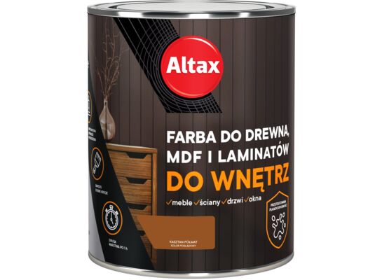 Farba do drewna, mdf, laminat 750 ml kasztan ALTAX
