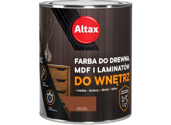 Farba do drewna, mdf, laminat 750 ml brąz ALTAX