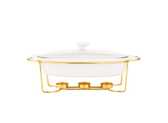 Naczynie do serwowania owalne 1,4 l na podgrzewaczu w kolorze złotym Regular
