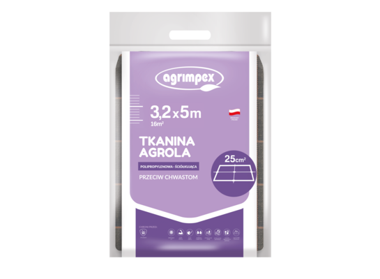 Tkanina ogrodnicza czarna 100gr Agrola 2% UV 3,20 x 5 m