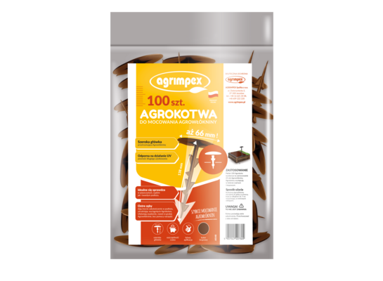 Agrokotwa kolor brązowy 100 sztuk