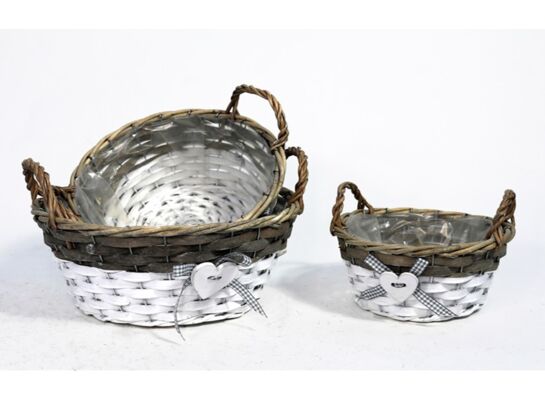 Koszyk wiklinowy okrągły Vilija 3 sztuki