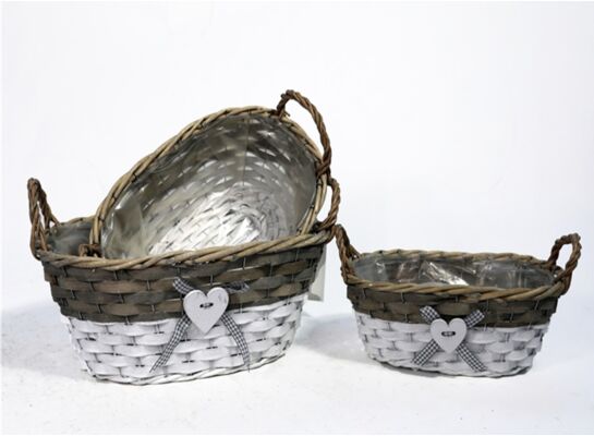 Koszyk wiklinowy owal Vilija 3 sztuki