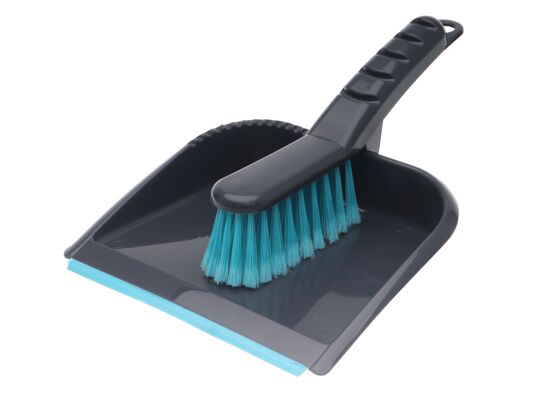 Zmiotka z szufelka z gumką turkus Supremo