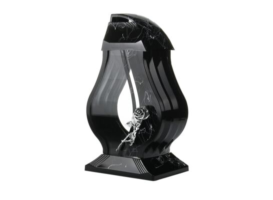 Lampion szklany 36,5 cm czarny