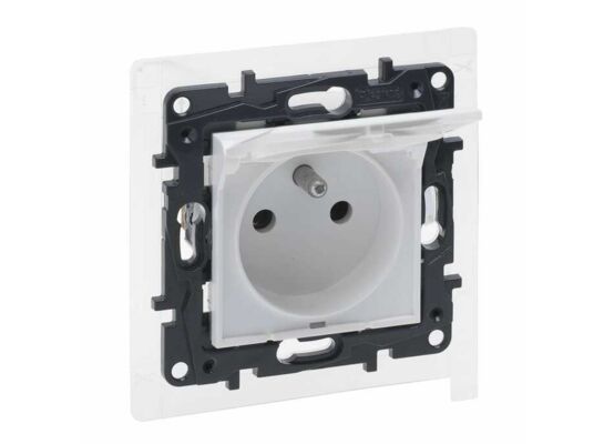 Gniazdo pojedyncze z uziemieniem IP44 NILOE STEP biały mat