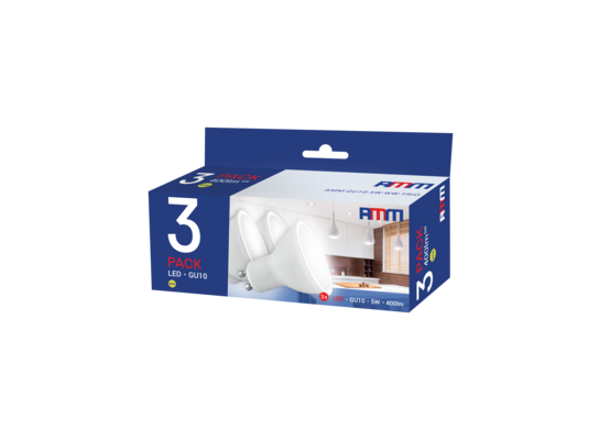 Żarówki LED AMM GU10 5 W 3 sztuki