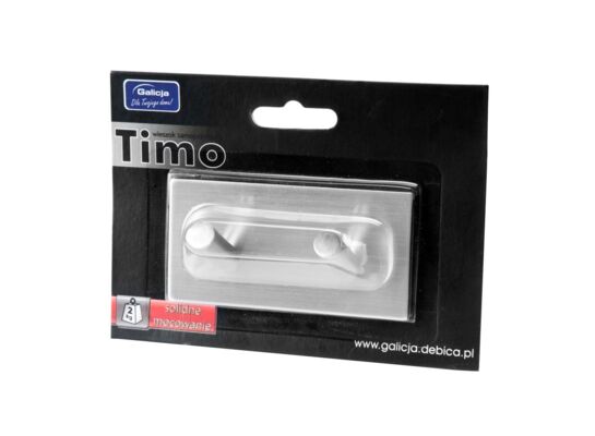 Wieszak samoprzylepny kwadratowy TIMO "2" srebrny