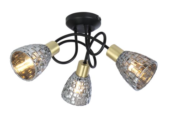 Spot Stacy E14 3x40 W IP20 czarny/brąz antyczny/szkło dymne