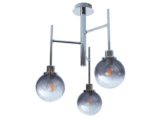 Lampa wisząca Semira E14 3x4 W chrom/szkło dymne