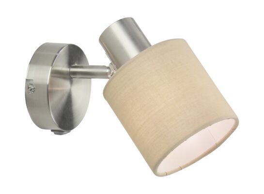 Kinkiet Natina E14 1x25 W brązowy/chrom satyna