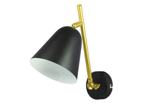 Kinkiet Alder E14 1x40 W IP20 czarny/złoty/biały