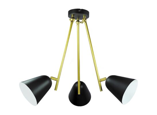 Lampa wisząca Alder E14 3x40 W IP20 czarny/złoty/biały
