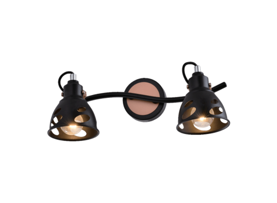 Kinkiet NOTOS 2xE14 40 W czarny, czerwona miedź