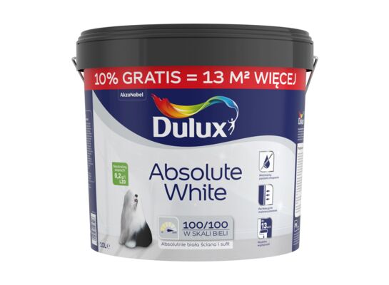 Farba akrylowa absolute white 10 l Dulux