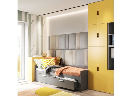 Panel tapicerowany LOUNGE PP  szary 60 x 15 cm ME30