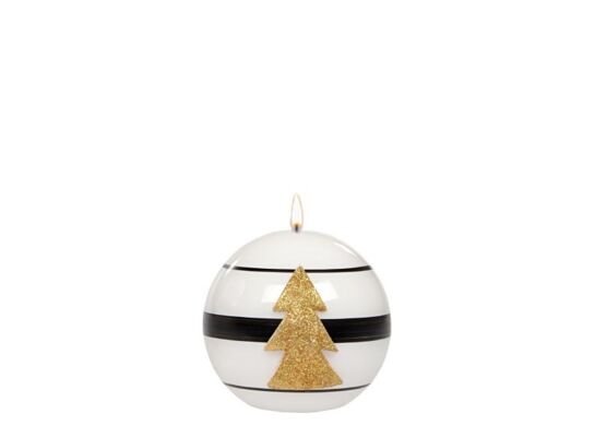 Świeca kula K-3 Christmas Light 8 cm lakier biała