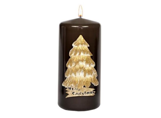 Świeca pieńkowa 150 x 70 Christmas Day lakier ziemisty brąz