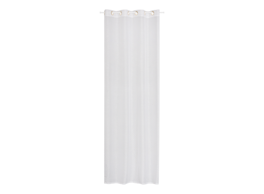Firana z kółkami MIGOLD 140 x 260 cm biała ze złotym nadrukiem