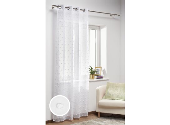 Firana z kółkami ELITE 140 x 260 cm biała