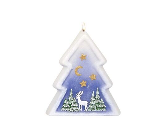 Świeca choinka B-110 Santa’s Reindeer mat granat