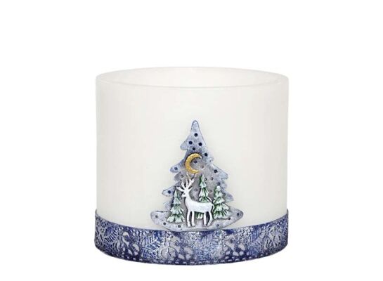 Lampion owal 135 x 145 Santa’s Reindeer granat