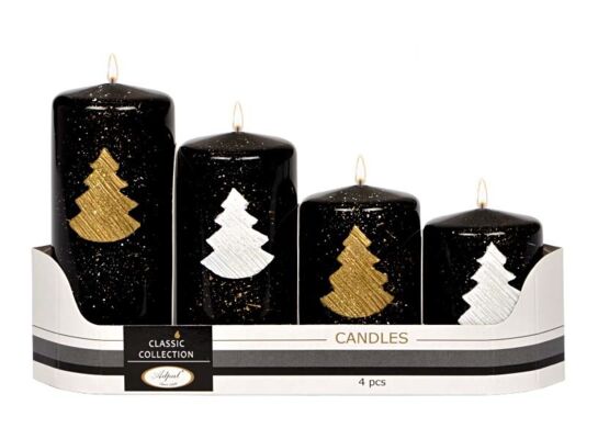 Świeca pieńkowa 70/80/100/120 x 50 Trzy Choinki lakier czarny