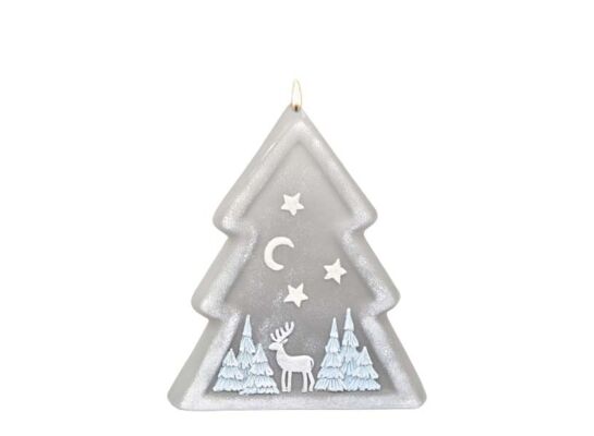 Świeca choinka B-110 Santa’s Reindeer mat popiel