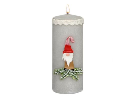 Świeca klubowa KL-5 150 x 58 Little Santa matowa jasny popiel