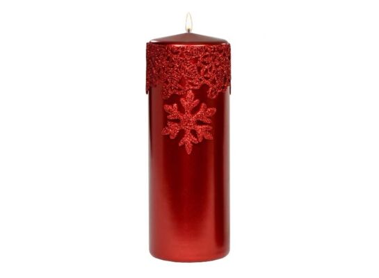 Świeca pieńkowa 200 x 70 Glitter Star metalik czerwony