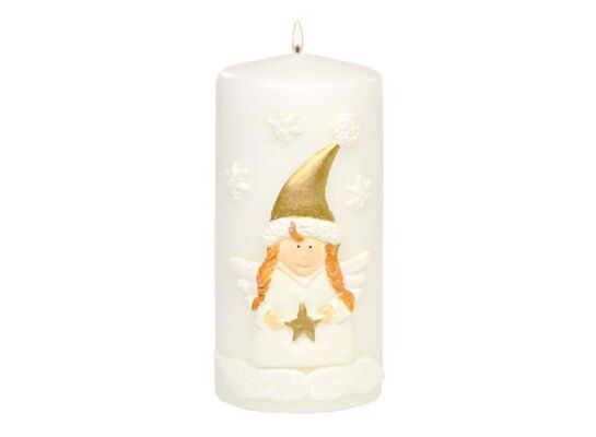 Świeca pieńkowa 150 x 70 Winter Angel mat biały