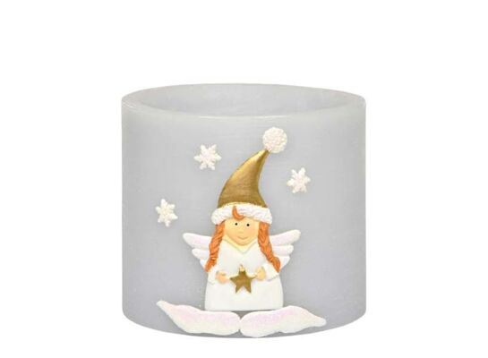Lampion owal 135 x 145 Winter Angel jasny popiel