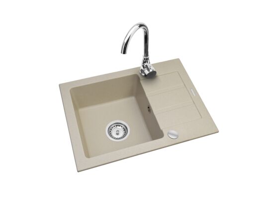 Zlewozmywak granitowy Rodos piaskowy 62 x 44 cm