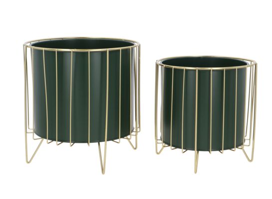 Osłonka metalowa zielono-złota 2 sztuki