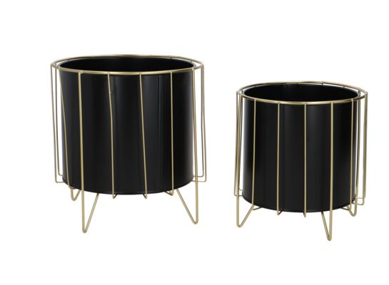 Osłonka metalowa czarno-złota 2 sztuki