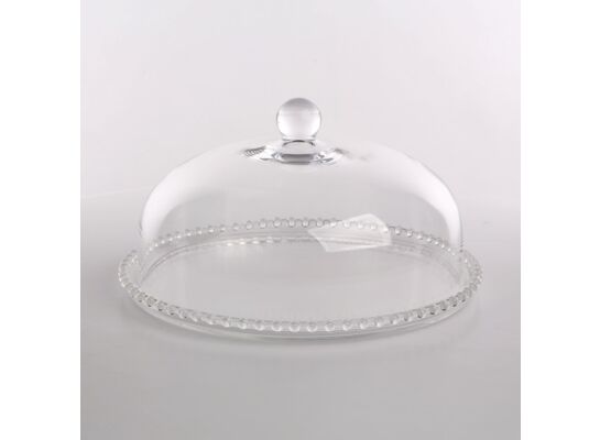 Patera niska z kuleczkami i kloszem