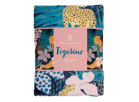 Koc Tigerino 150 x 200 cm turkusowy