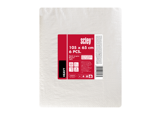 Worki 110 l 80g/m² biały 6 sztuk Scley