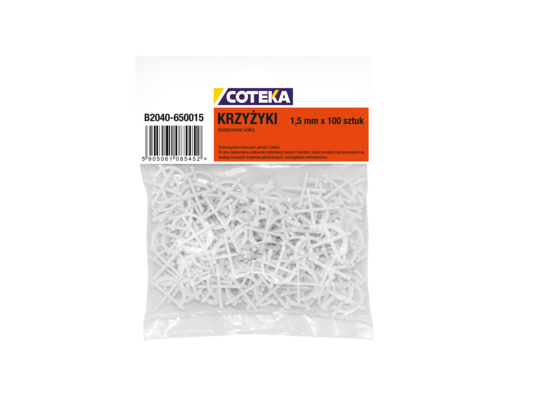 Krzyżyki dystansowe kółko 1,5 mm 100 sztuk